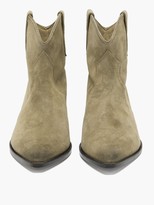Thumbnail for your product : Isabel Marant Dewina Suede Western Ankle Boots - Beige