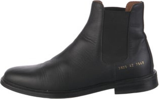 Common Projects Leather Ankle Chelsea Boots Black Round-Toes Unfortunately, due to restrictions, this item may not be eligible for shipping in all areas.