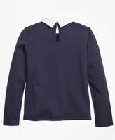 Thumbnail for your product : Brooks Brothers Girls Poplin Collared Lace Top