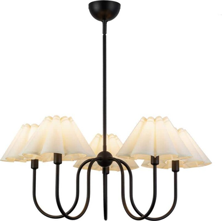 ALORA MOOD Rosemary 31-in 5 Light 40-Watt Matte Black/Folded White Chandelier