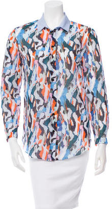 Carven Printed Button-Up Top
