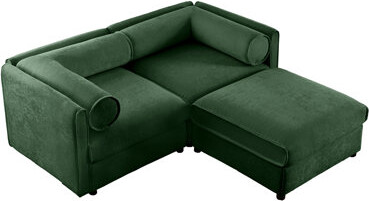 Latitude Run Stylish White Chenille 2 With Storage Cylindrical  Fabric And  Contemporary Living Room Essential