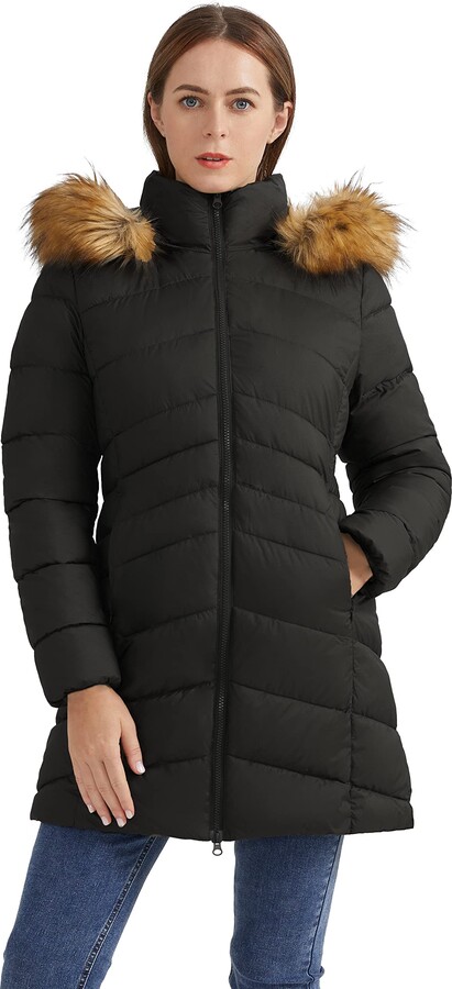 FunAloe Coats for Women UK Women Peacoat Jacket Long Puffer
