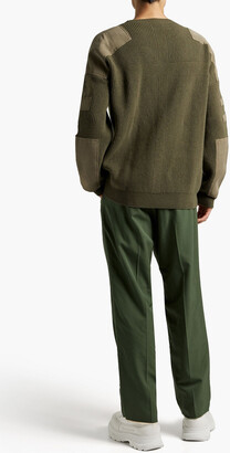 Amiri Twill-paneled wool and cashmere-blend sweater