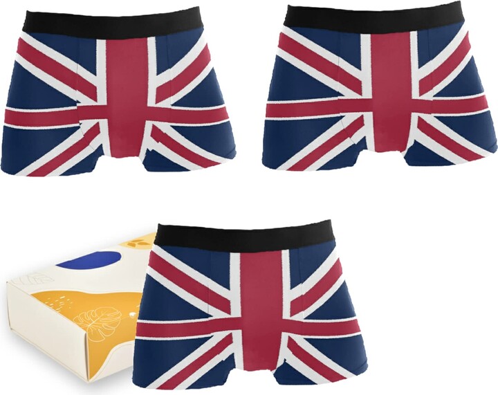 ROYIVA Union Jack Flag Men's Underwear Stretch Boxer Briefs with