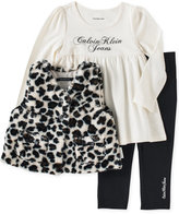 Thumbnail for your product : Calvin Klein Baby Girls' 3-Piece Vest, Top & Leggings Set