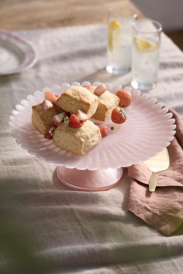 Scalloped Glass Cake Stand at Terrain