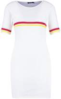 Thumbnail for your product : boohoo Rainbow Stripe Rib Knit Dress