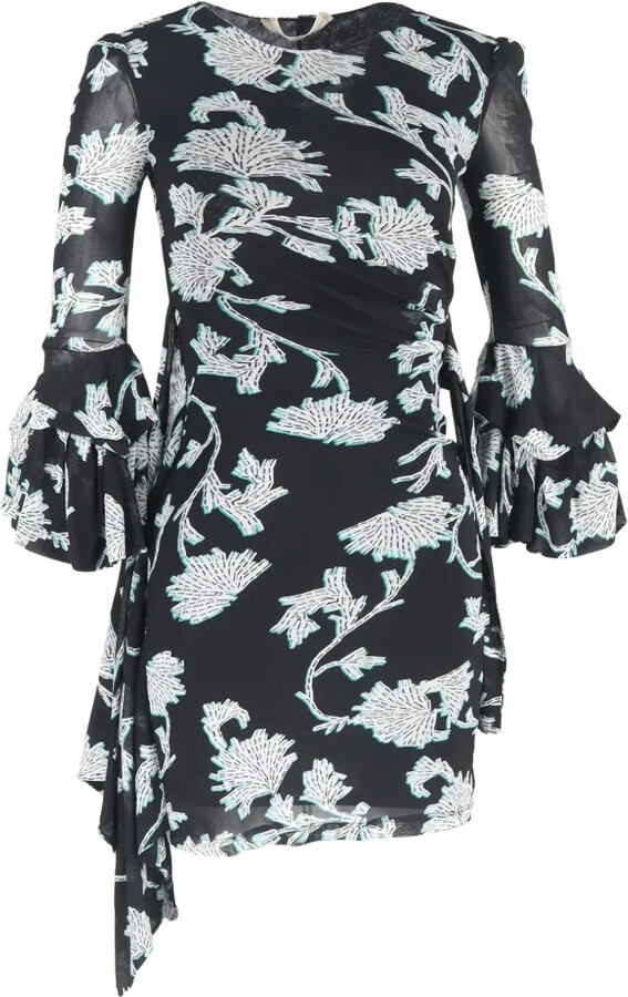Diane Von Furstenberg Vintage 2021 Mini Wrap Floral Print Dress