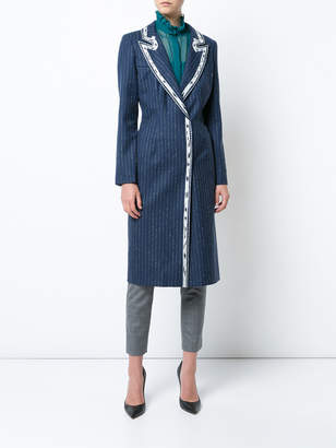 Carolina Herrera contrast lapel coat
