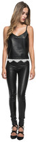 Thumbnail for your product : LAMARQUE - Cabria Leather Cami In Black With Ivory Lace Hem