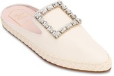 Thumbnail for your product : Roger Vivier 10mm Lounge Crystal & Leather Mules