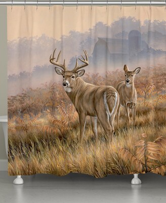 Laural Home Deer in Lifting Fog Shower Curtain