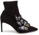 Thumbnail for your product : Sophia Webster Riva Butterfly Applique Suede Boots - Womens - Black Multi