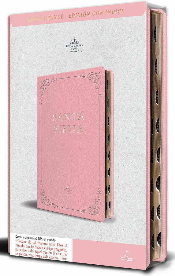 Biblia RVR 1960 Letra Grande Tamaño Manual, Piel Rosada con índice / Spanish Bible RVR 1960 Handy Size Large Print Leathersoft Pink with Index (Paperback)