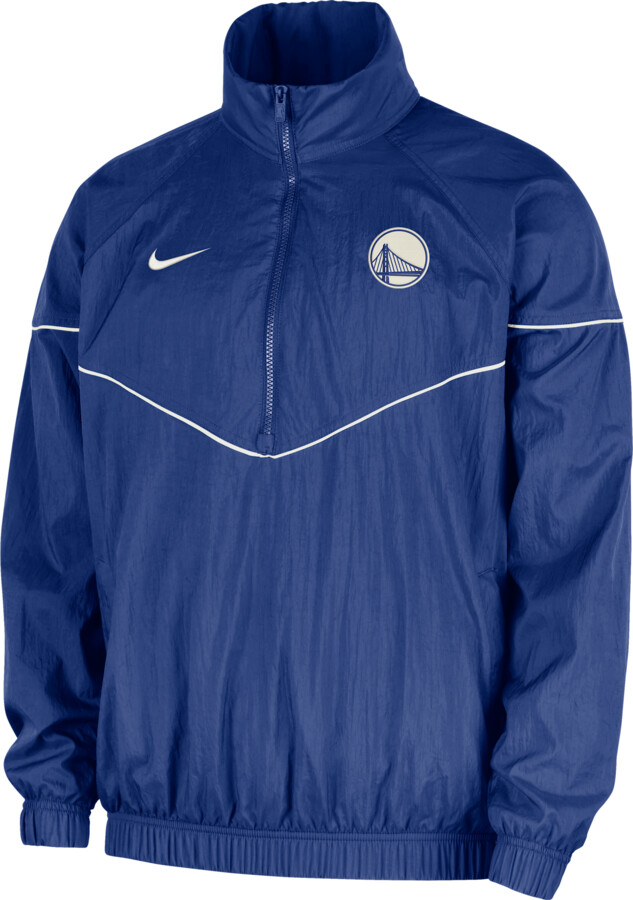 Golden State Warriors Courtside Windrunner Nike Men's NBA Anorak Jacket in Blue | HM5942-495