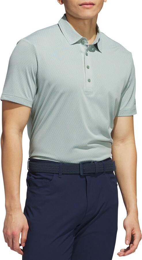 adidas Men's Ultimate365 Tour Texture Polo Golf Shirt, Small, Silver Green