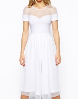 Thumbnail for your product : ASOS Cropped Mesh Jumpsuit With Sweetheart Neckline