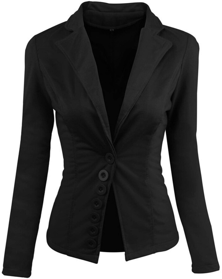 Generic Jier Women S Blazer Slim Fit Long Sleeve Office Work Blazers Jacket Button Formal Suit