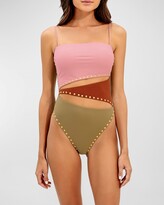 Thumbnail for your product : Vix Frida Colorblock Strapless One-Piece Swimsuit