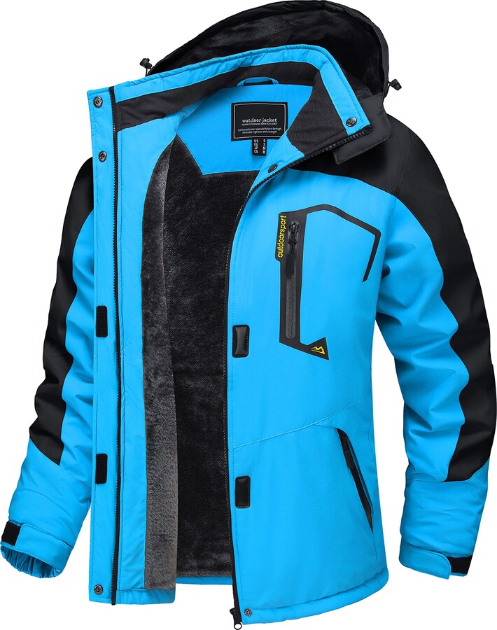 TACVASEN Ladies Fleece Jackets Winter Waterproof Women Coat Skiing Snow  Softshell Jacket Outdoor Sport Running Jacket Hooded Raincoat Blue -  ShopStyle