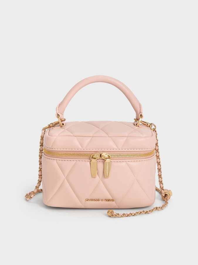 Charles & Keith Arwen Quilted Top Handle Vanity Bag