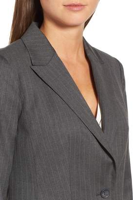Halogen Pinstripe One-Button Suit Jacket