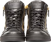 Thumbnail for your product : Giuseppe Zanotti BLACK CROC-EMBOSSED HIGH TOPS