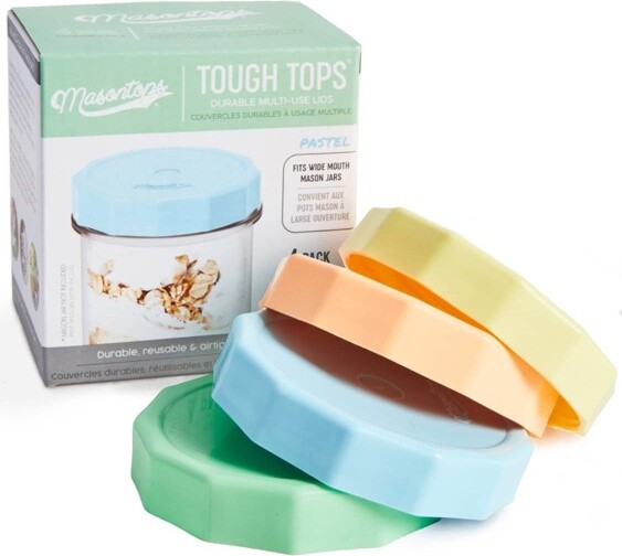 MASONTOPS Masontops4pkToughTopDurablePlasticLidsWideMouth