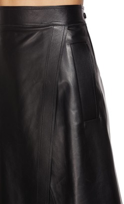 Sportmax High Waist Leather Wrap Skirt
