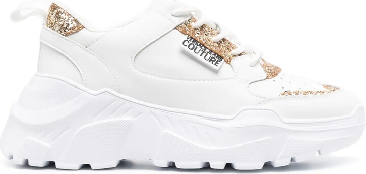 Versace Jeans Couture Logo-Patch Glitter-Detailing Sneakers