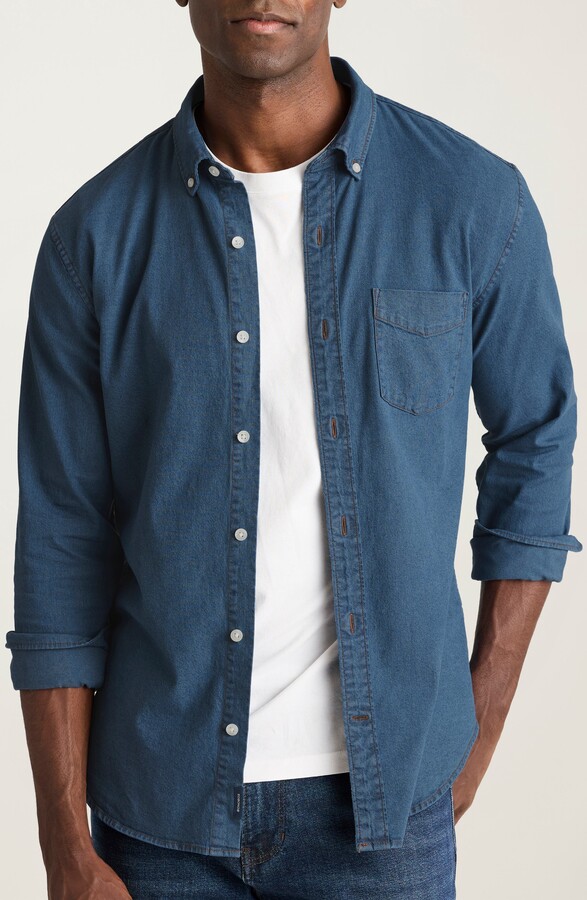 Slim Fit Denim Button-Down Shirt