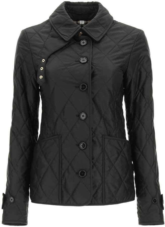 black burberry quilted jacket
