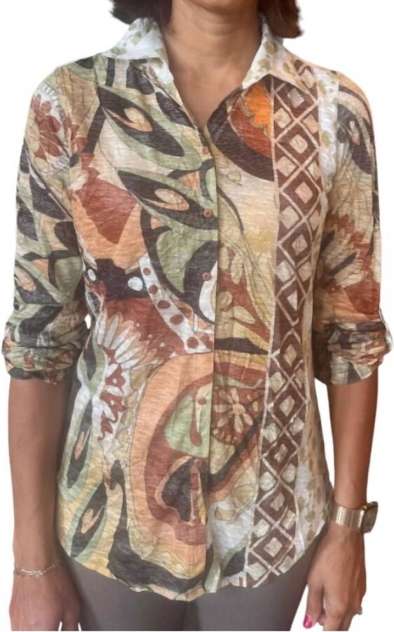 David Cline Roll Sleeve Polo Shirt In Deco