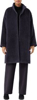 Thumbnail for your product : Eileen Fisher Stand Wool Blend Collar Coat