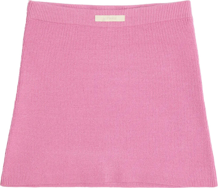 Apparis Logo-Patch Knit Mini Skirt
