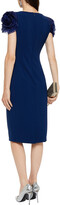 Thumbnail for your product : Badgley Mischka Ruffled Organza-trimmed Stretch-crepe Dress