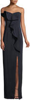 Thumbnail for your product : Jay Godfrey Strapless Ruffle Gown w/ Front Slit