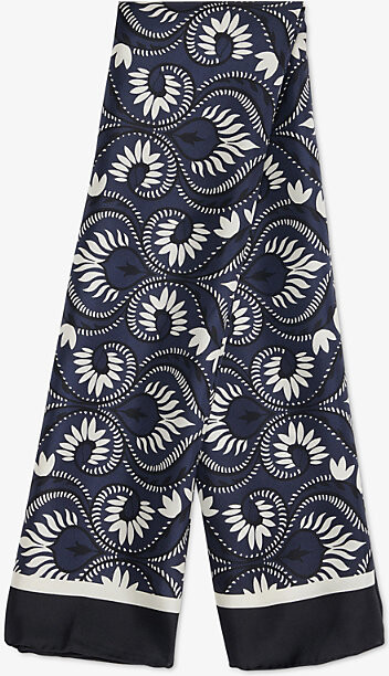Weekend Max Mara Womens Navy Square Graphic-Pattern Silk Scarf 1Size