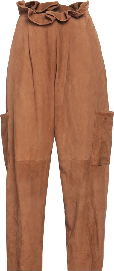 Camel Trousers Suede