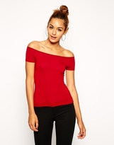 Thumbnail for your product : ASOS The Off Shoulder Top With Short Sleeves