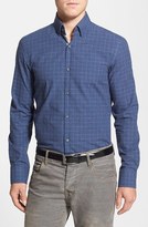 Thumbnail for your product : HUGO BOSS 'T-Simon' Slim Fit Check Cotton & Silk Sport Shirt