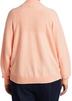 Thumbnail for your product : Lafayette 148 New York, Plus Size Round Sleeve Cashmere Zip-Front Sweater