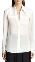 Thumbnail for your product : Donna Karan Poplin & Crepe Georgette Blouse