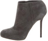 Thumbnail for your product : Sergio Rossi Suede Round-Toe Booties