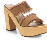 Thumbnail for your product : Derek Lam 10 Crosby Luanda Satin Wooden Sandals