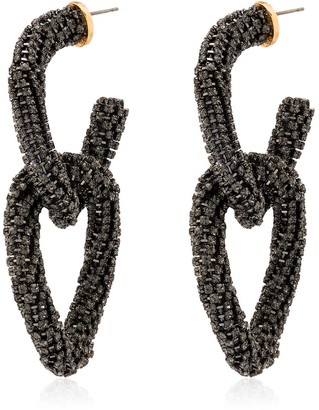 Oscar de la Renta Crystal-Embellished Hoop Earrings