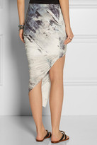 Thumbnail for your product : Helmut Lang Asymmetric printed jersey skirt