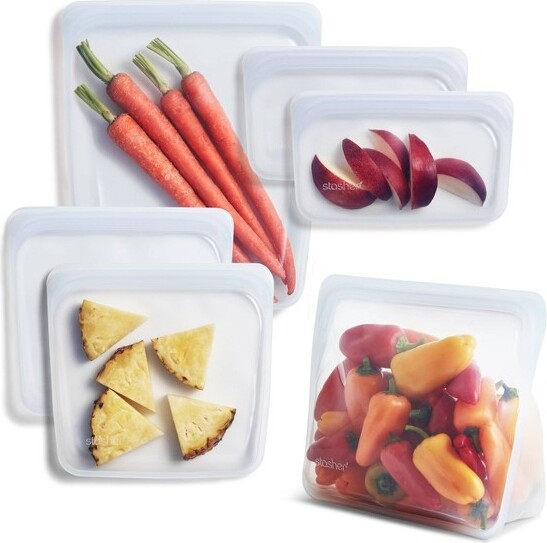 Stasher stasherReusableBagsStarterKitPlus-6pk-Clear