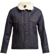 Thumbnail for your product : KHAITE Cate Faux Shearling Denim Jacket - Womens - Denim
